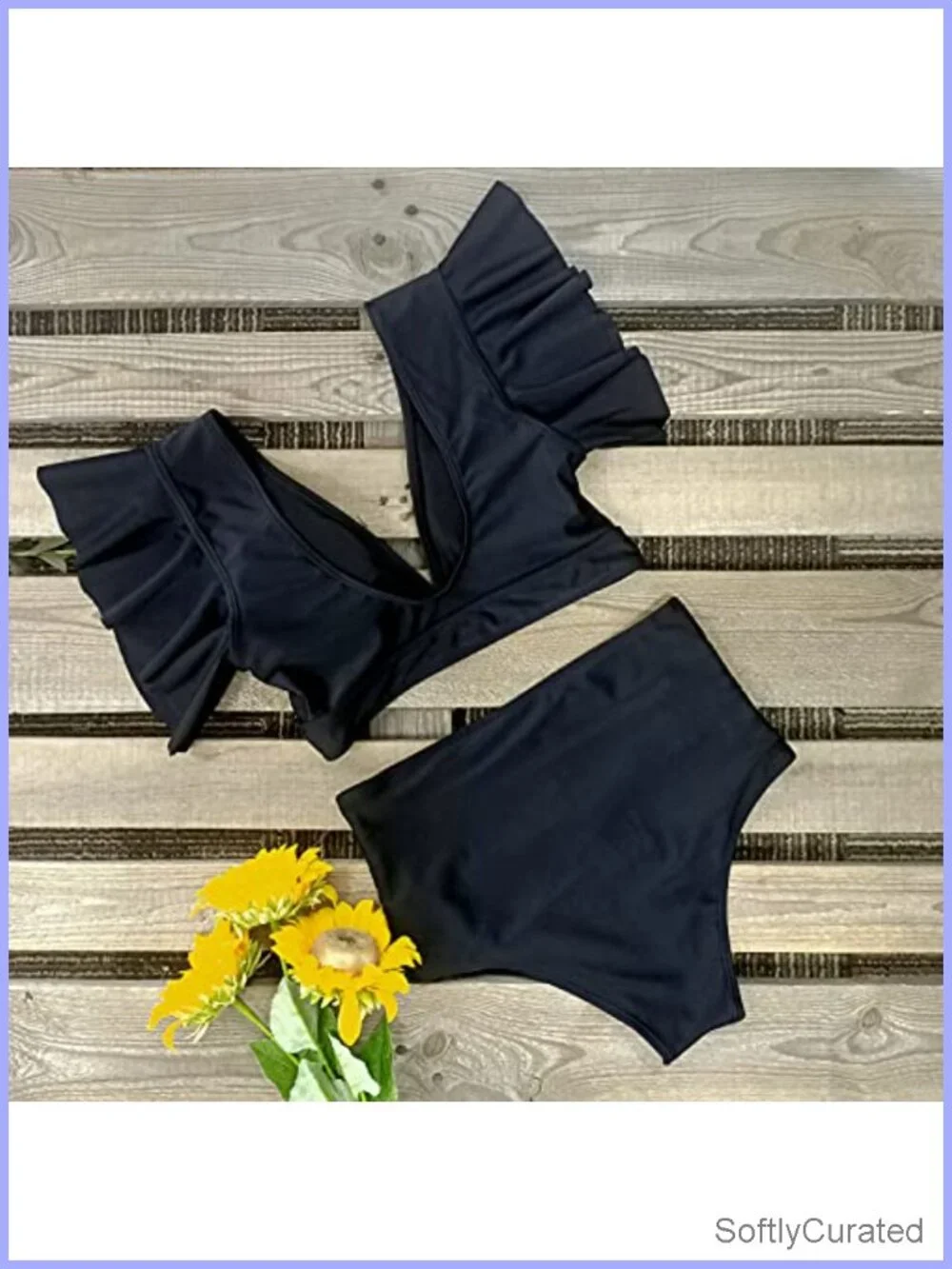 Ruffle High Waist Bikini Set with Removable Pads